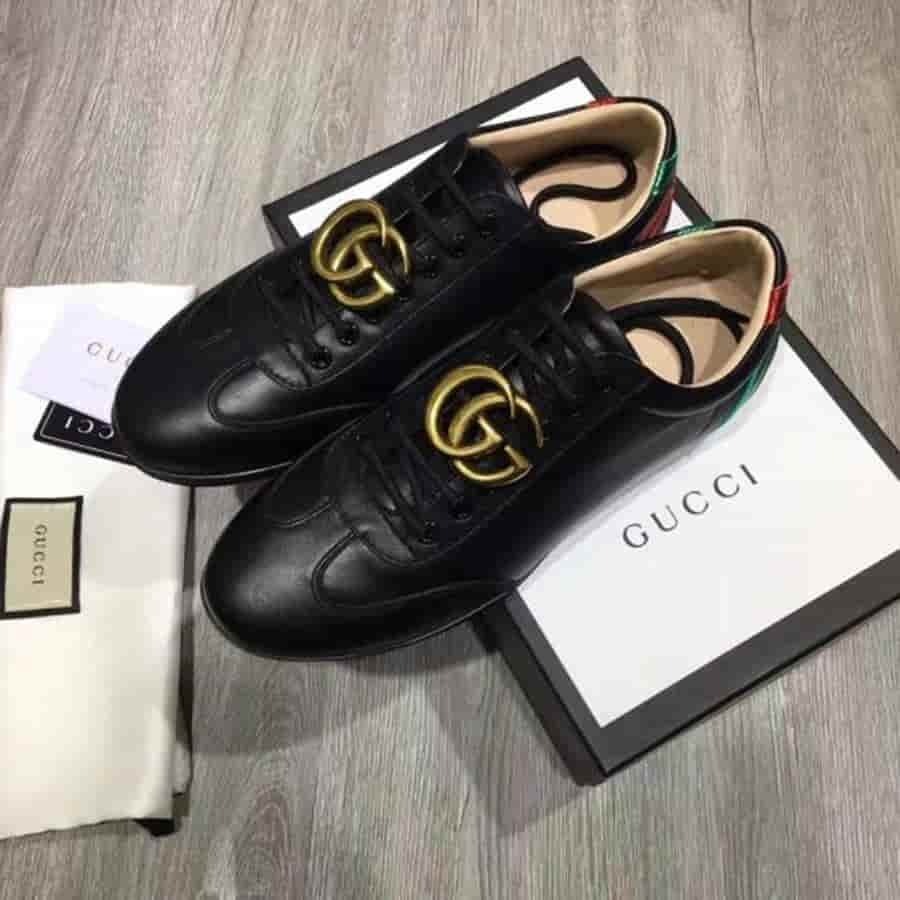 giày Gucci Calfskin Black Sneaker Màu Đen